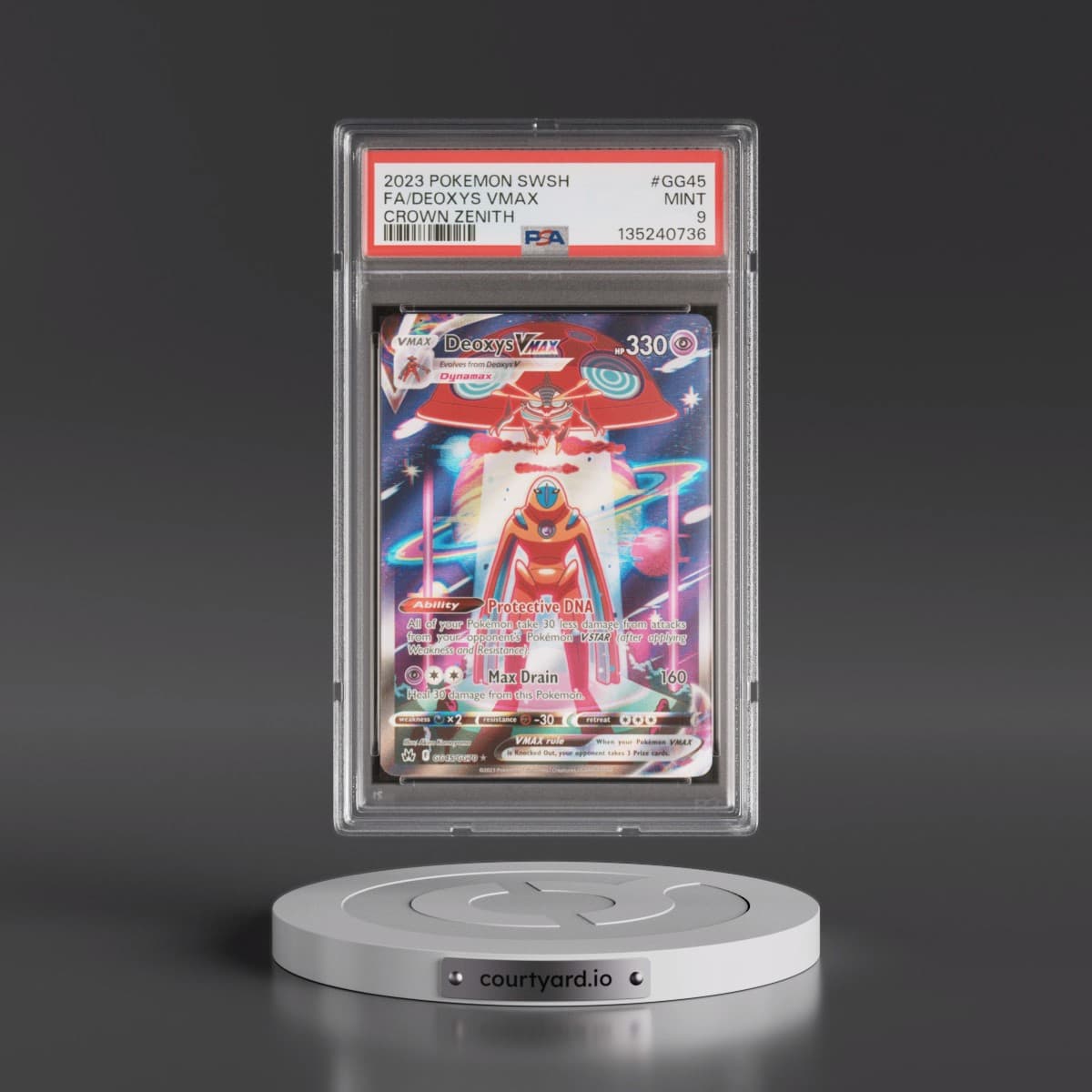 2023 Pokémon Sword and Shield Crown Zenith #GG45 Deoxys Vmax - Full Art (PSA 9 MINT)