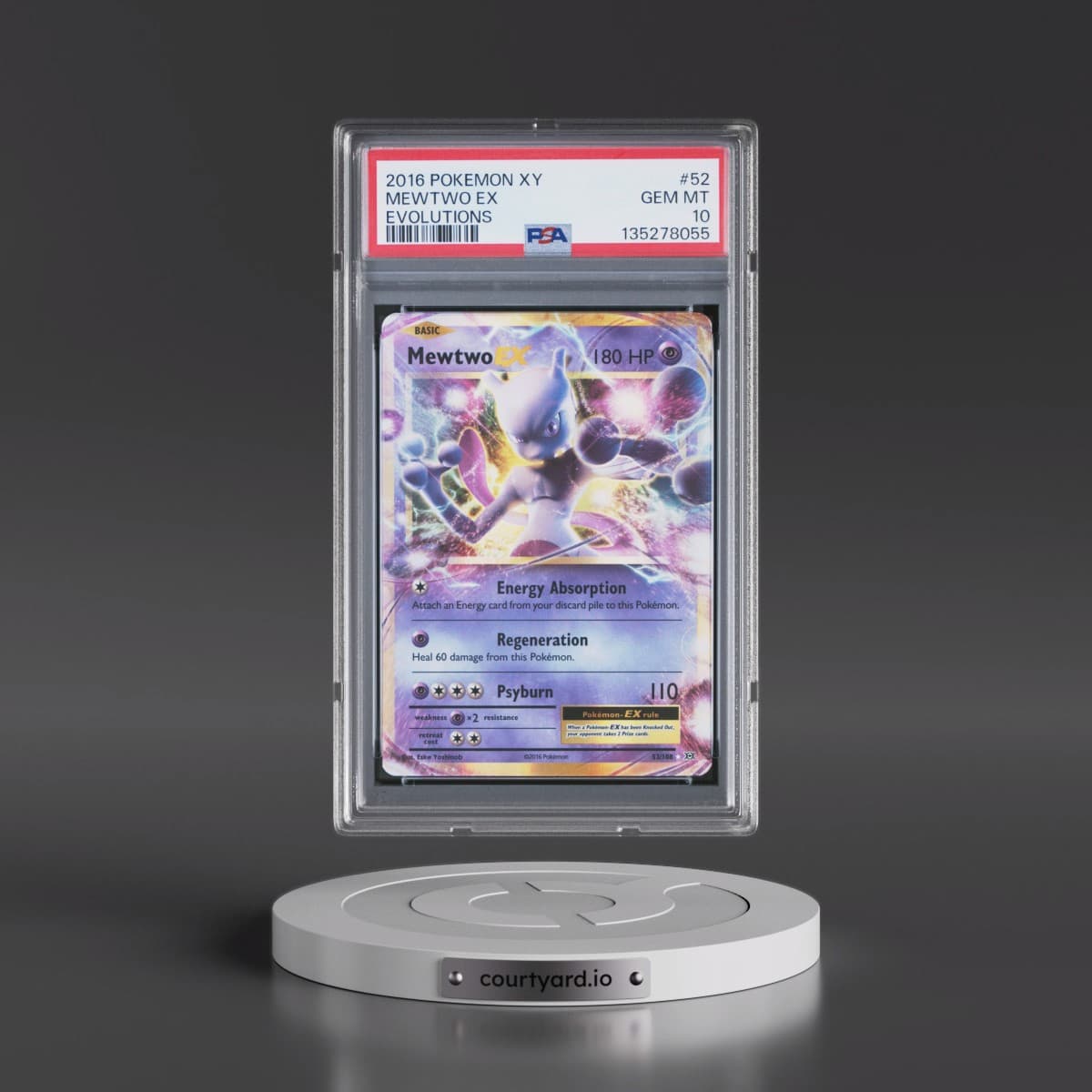 2016 Pokémon XY Evolutions #52 Mewtwo EX - Holo (PSA 10 GEM MINT)
