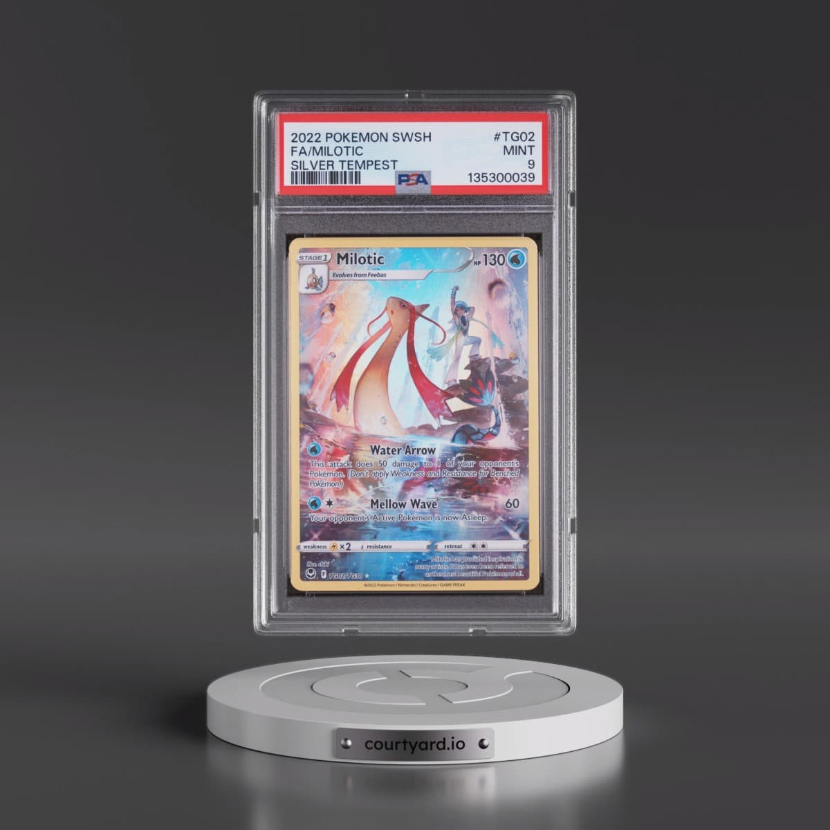 2022 Pokémon Sword & Shield Silver Tempest #TG02 Milotic - Full Art (PSA 9 MINT)