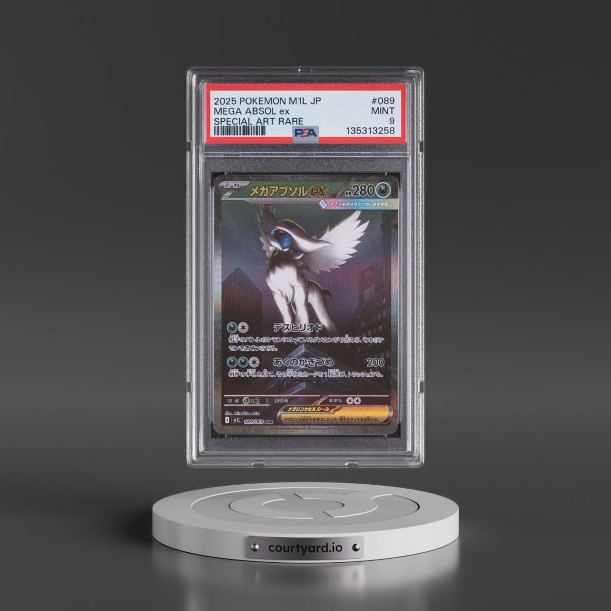 2025 Pokémon M1l-Mega Brave #089 Mega Absol EX - Holo Special Art Rare (PSA 9 MINT)