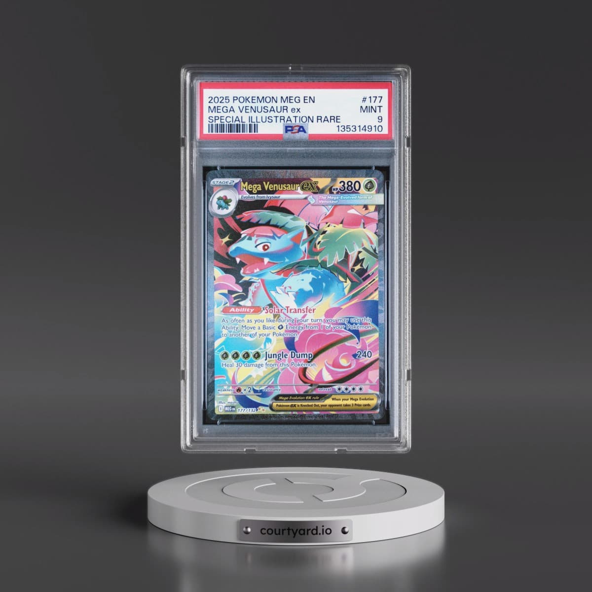 2025 Pokémon Meg EN-Mega Evolution #177 Mega Venusaur EX - Holo Special Illustration Rare (PSA 9 MINT)