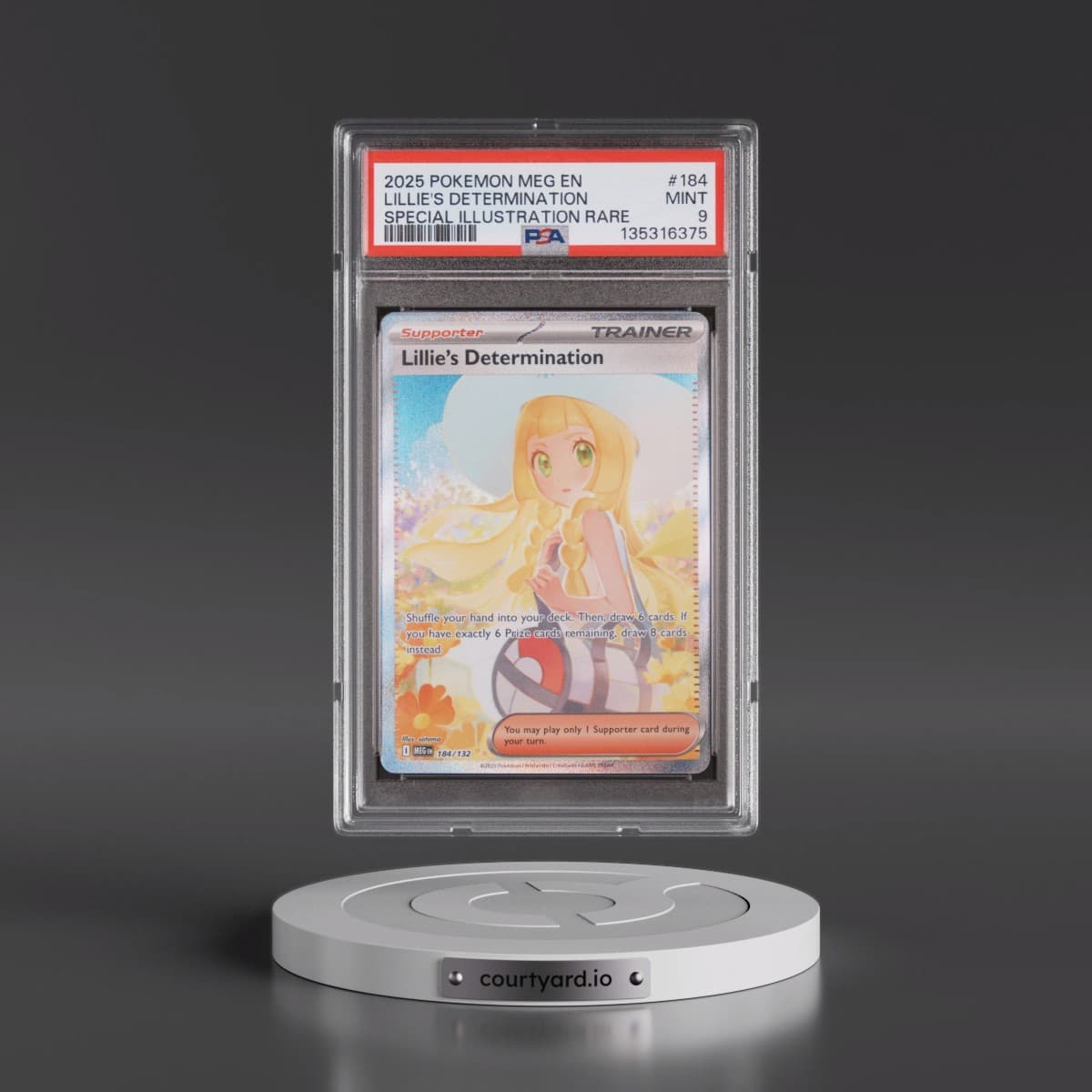 2025 Pokémon Meg EN-Mega Evolution #184 Lillie's Determination - Special Illustration Rare (PSA 9 MINT)