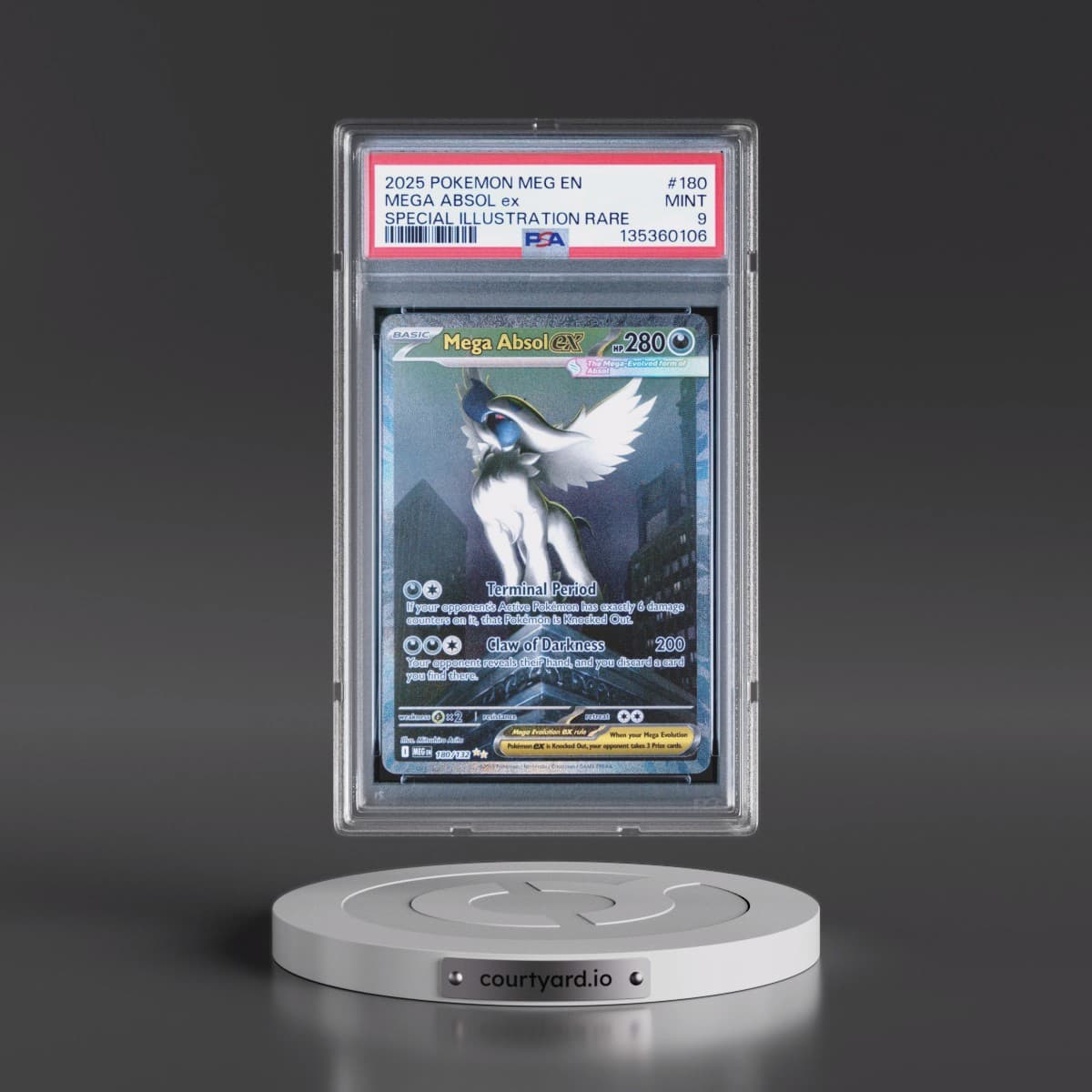 2025 Pokémon Meg EN-Mega Evolution #180 Mega Absol EX - Holo Special Illustration Rare (PSA 9 MINT)