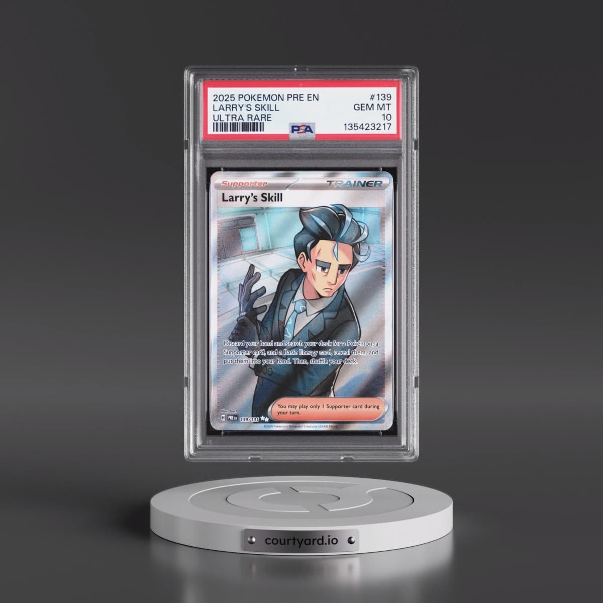 2025 Pokémon Pre EN-Prismatic Evolutions #139 Larry's Skill - Ultra Rare (PSA 10 GEM MINT)