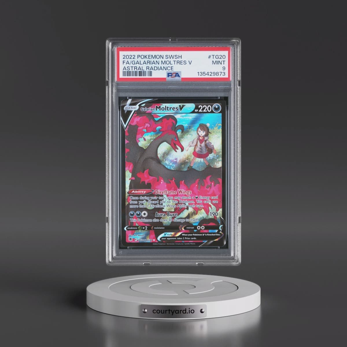 2022 Pokémon Sword & Shield Astral Radiance #TG20 Galarian Moltres V - Holo Full Art (PSA 9 MINT)