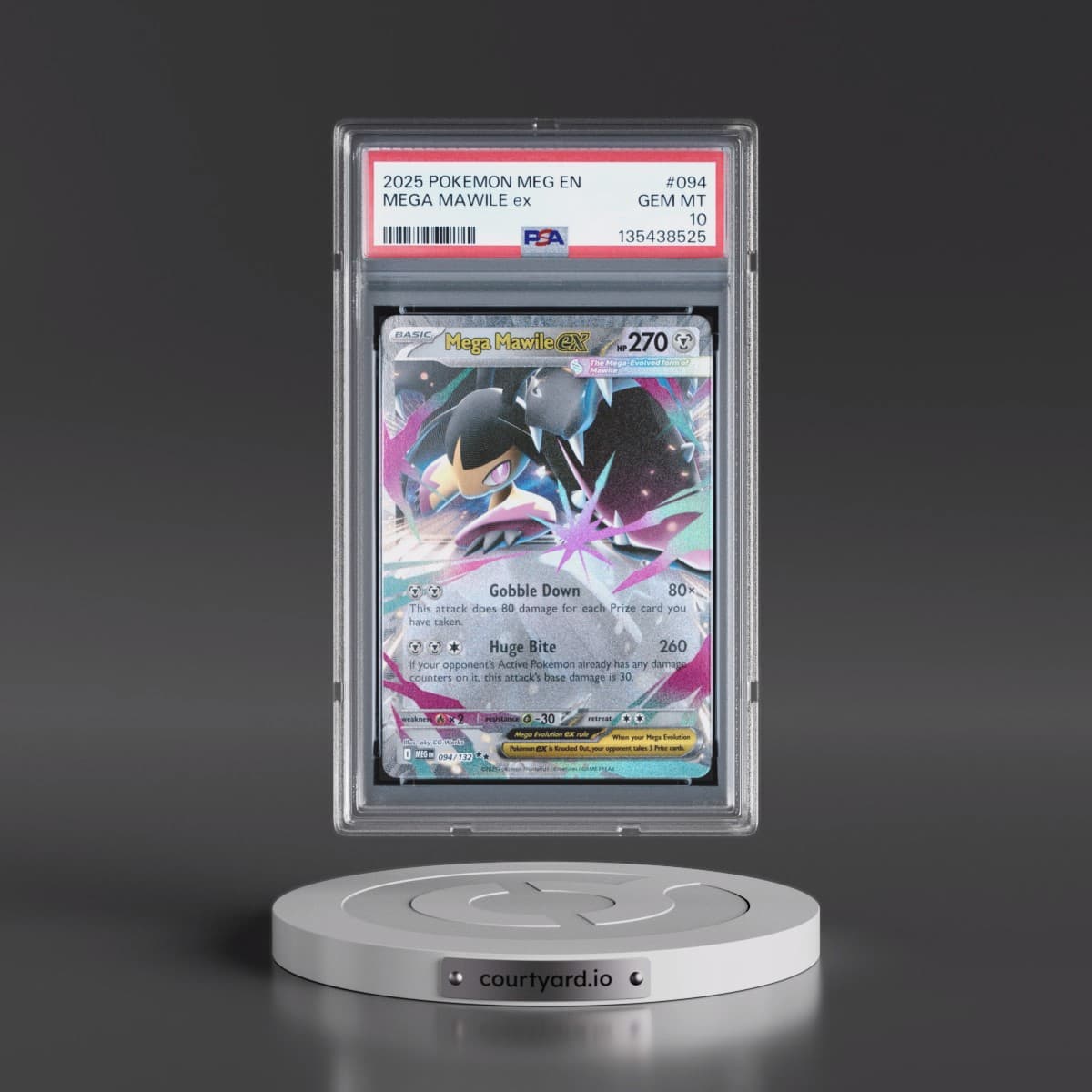 2025 Pokémon Meg EN-Mega Evolution #094 Mega Mawile EX - Holo (PSA 10 GEM MINT)