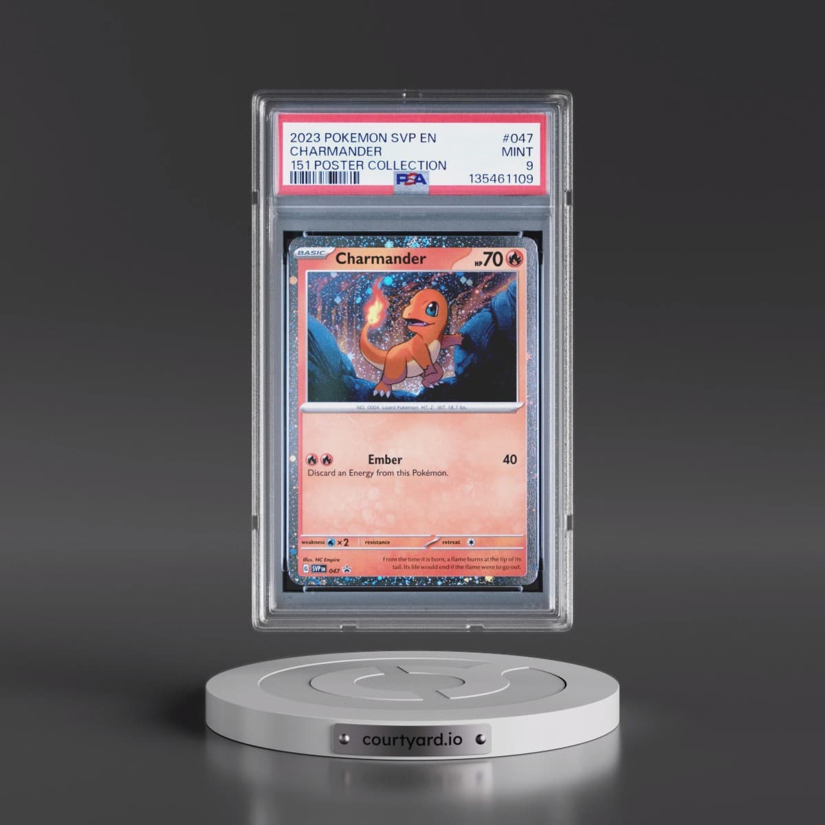 2023 Pokémon Svp EN-SV Black Star Promo #047 Charmander - 151 Poster Collection (PSA 9 MINT)