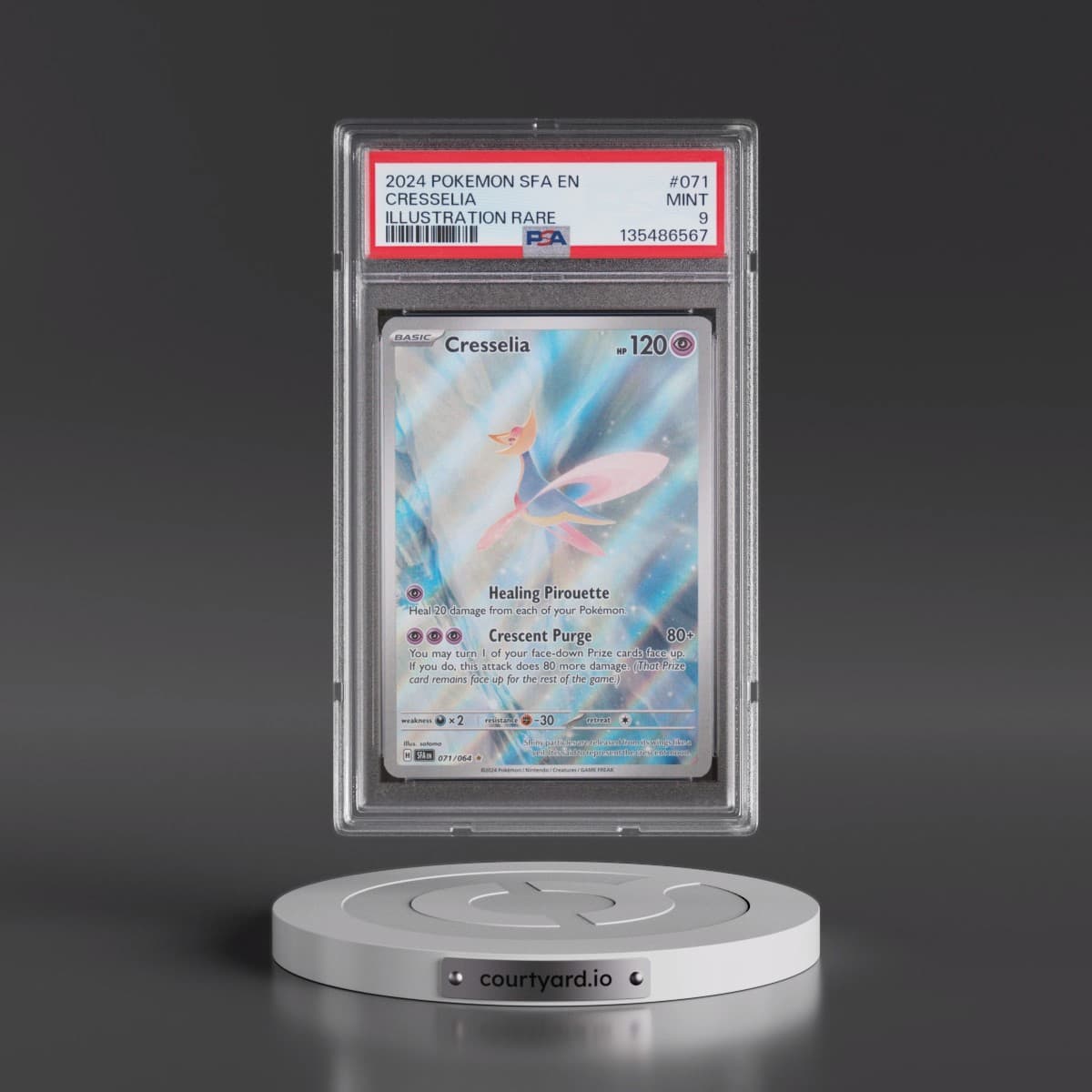 2024 Pokémon Sfa EN-Shrouded Fable #071 Cresselia - Illustration Rare (PSA 9 MINT)