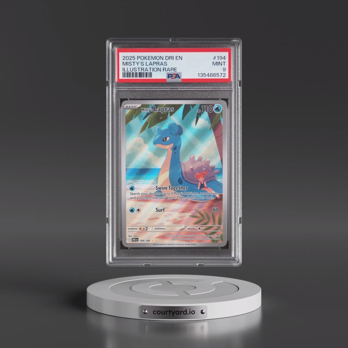 2025 Pokémon Dri EN-Destined Rivals #194 Misty's Lapras - Illustration Rare (PSA 9 MINT)