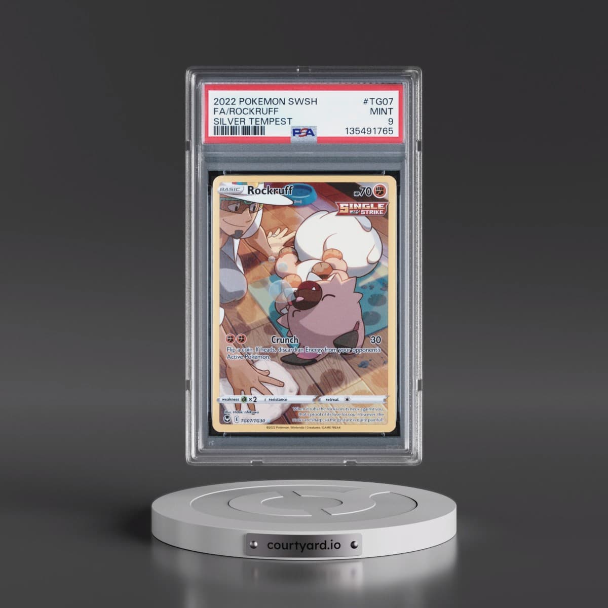 2022 Pokémon Sword & Shield Silver Tempest #TG07 Rockruff - Full Art (PSA 9 MINT)
