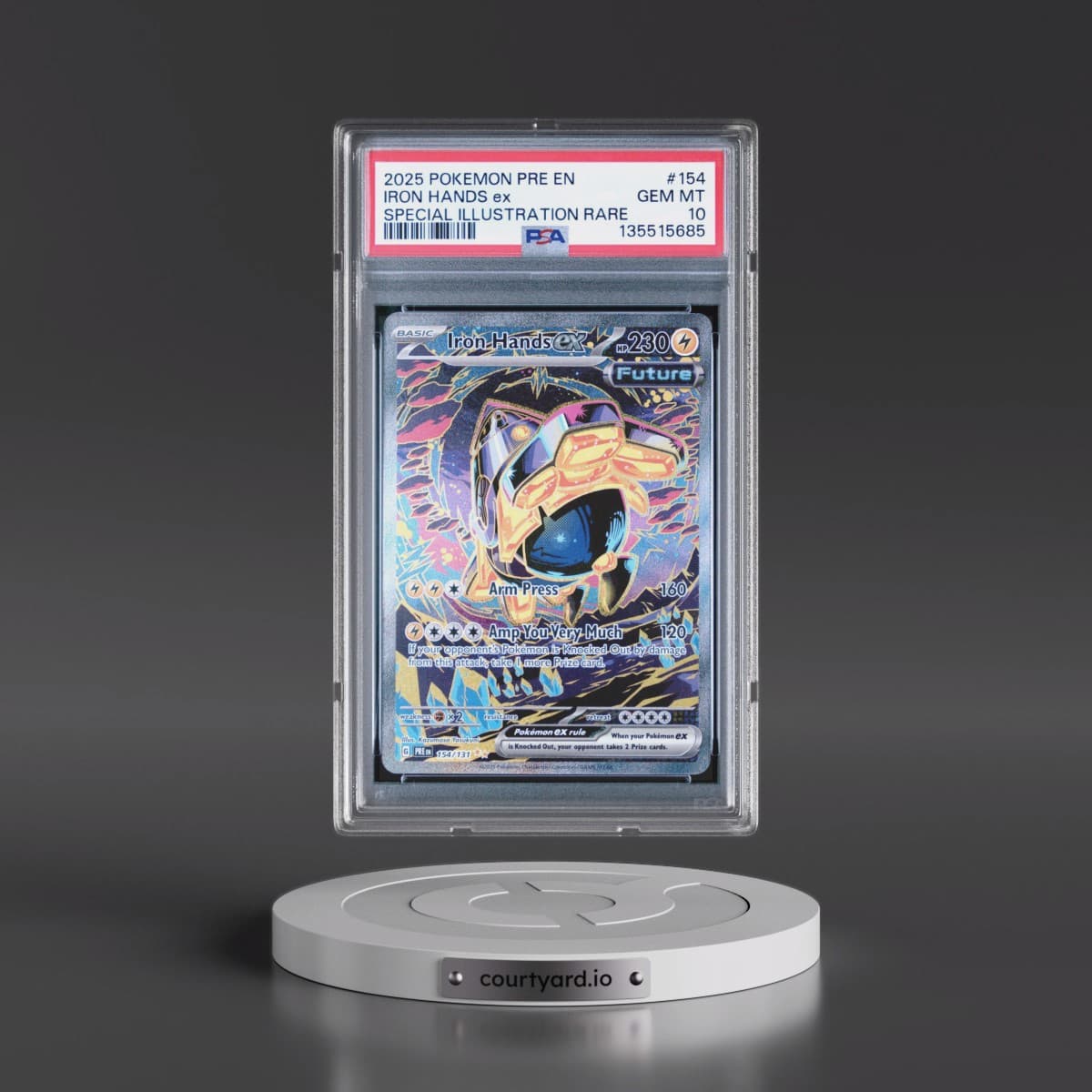 2025 Pokémon Pre EN-Prismatic Evolutions #154 Iron Hands EX - Holo Special Illustration Rare (PSA 10 GEM MINT)