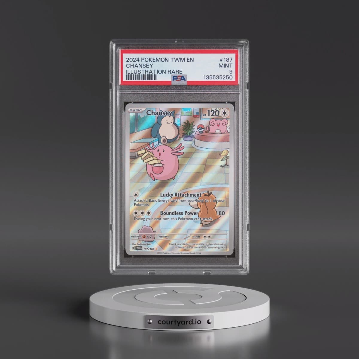 2024 Pokémon Twm EN-Twilight Masquerade #187 Chansey - Illustration Rare (PSA 9 MINT)