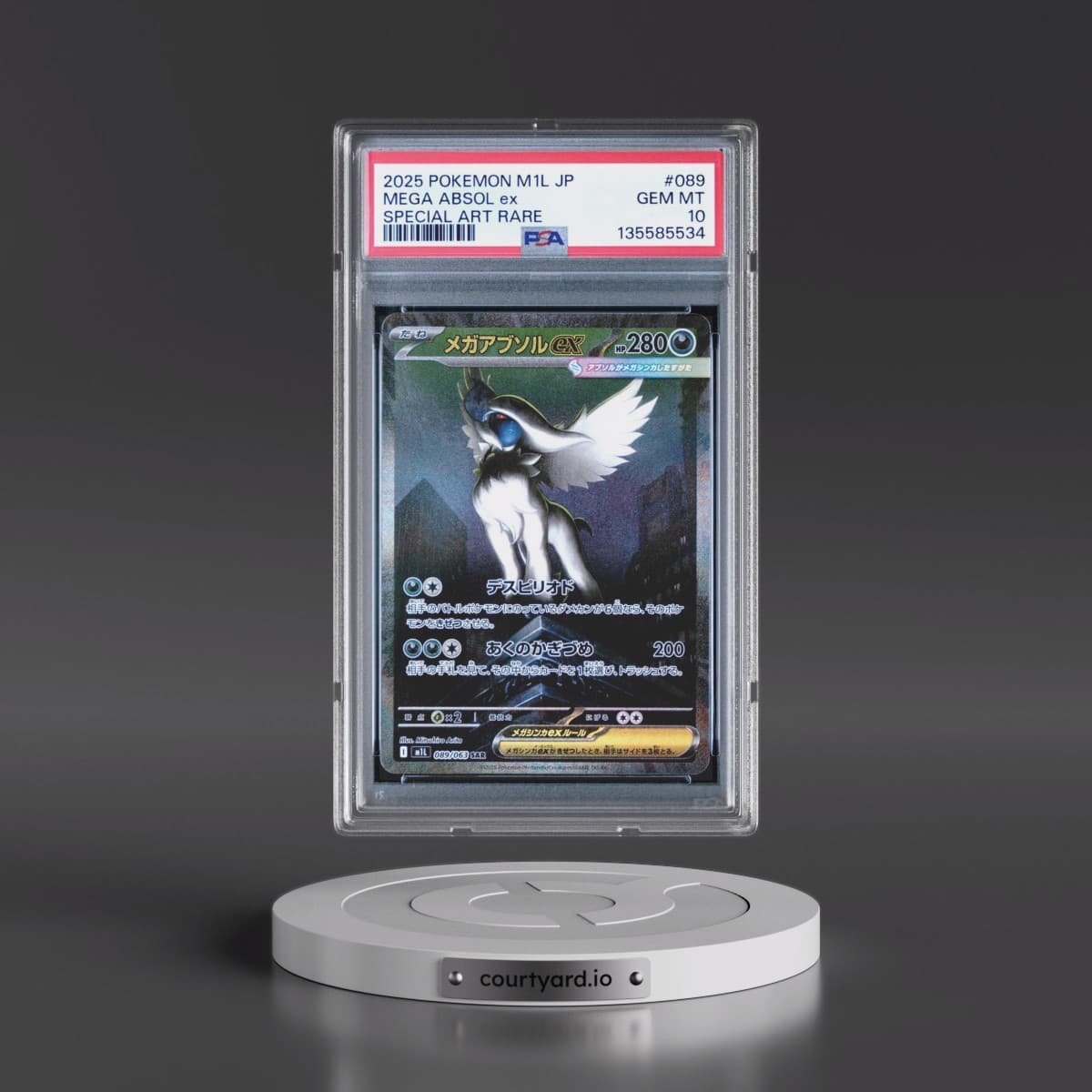 2025 Pokémon M1l-Mega Brave #089 Mega Absol EX - Holo Special Art Rare (PSA 10 GEM MINT)