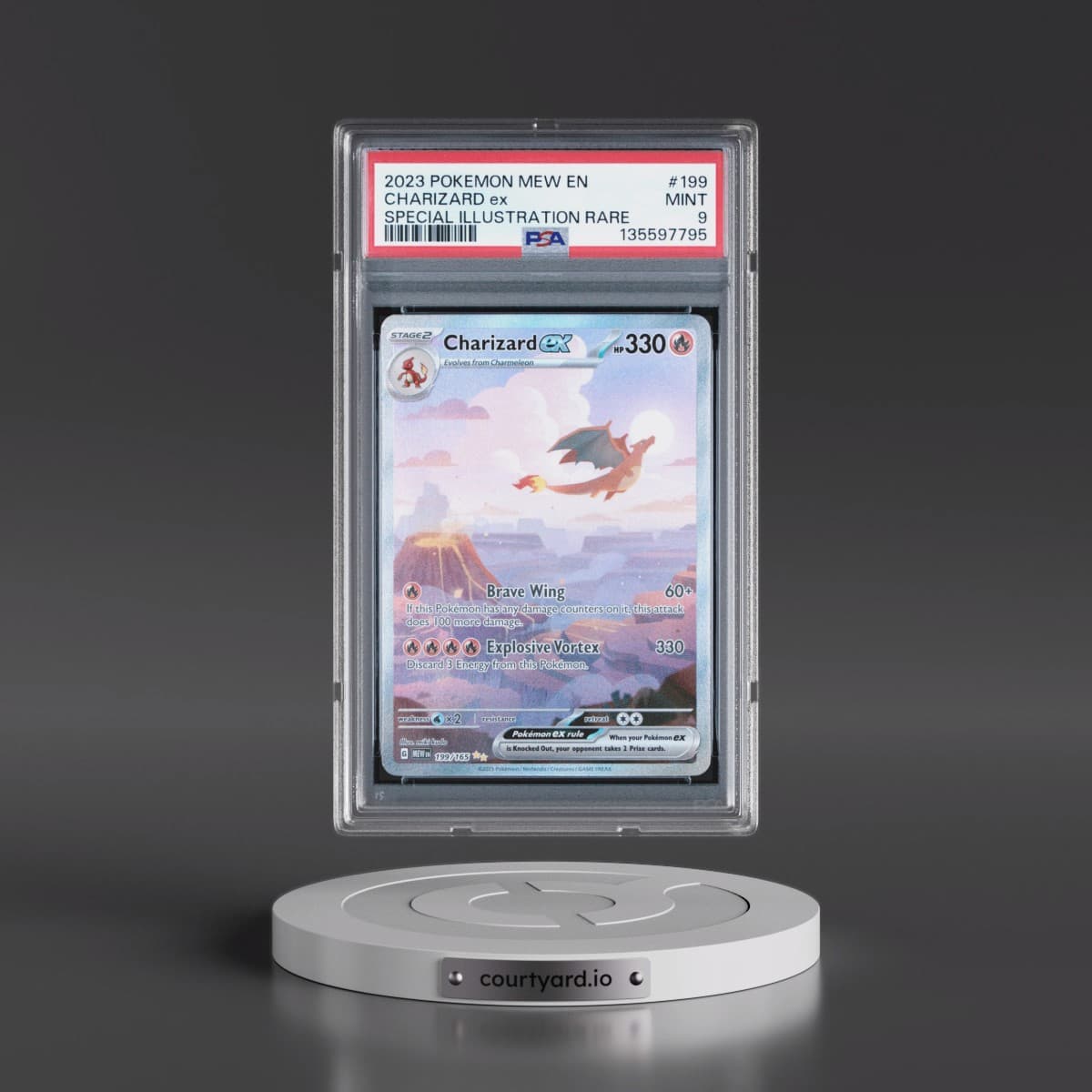 2023 Pokémon Mew EN-151 #199 Charizard EX - Holo Special Illustration Rare (PSA 9 MINT)