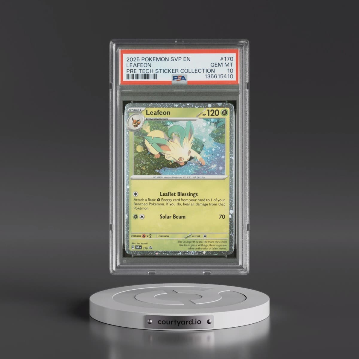 2025 Pokémon Svp EN-SV Black Star Promo #170 Leafeon - Prismatic Evolutions Tech Sticker Collection (PSA 10 GEM MINT)