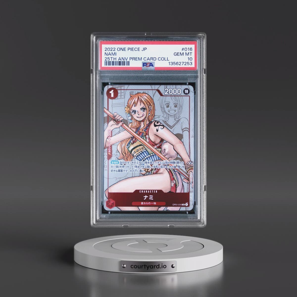 2022 One Piece Japanese 25th Anniversary Premium Card Collection #016 Nami (PSA 10 GEM MINT)