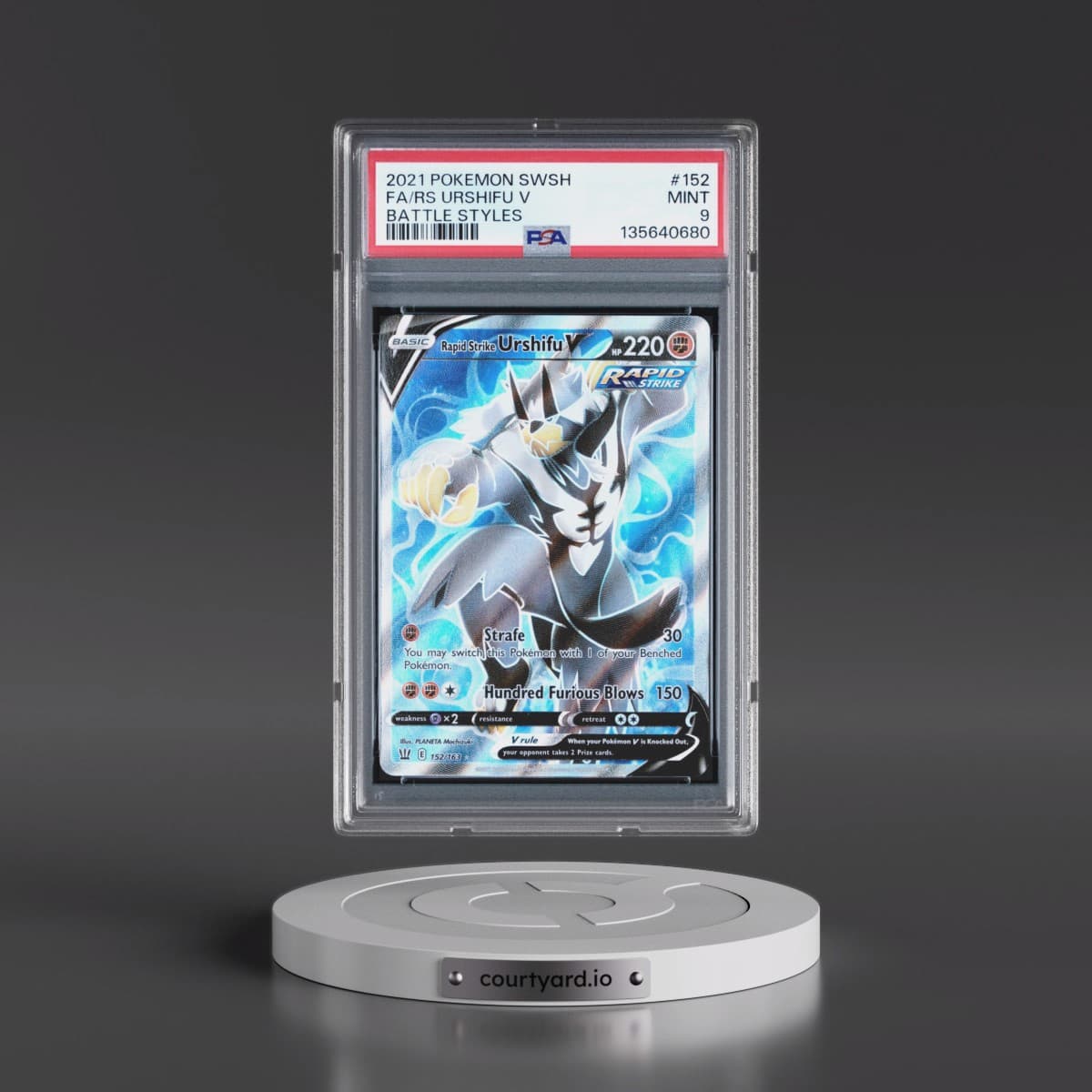 2021 Pokémon Sword & Shield Battle Styles #152 Rapid Strike Urshifu V - Holo Full Art (PSA 9 MINT)