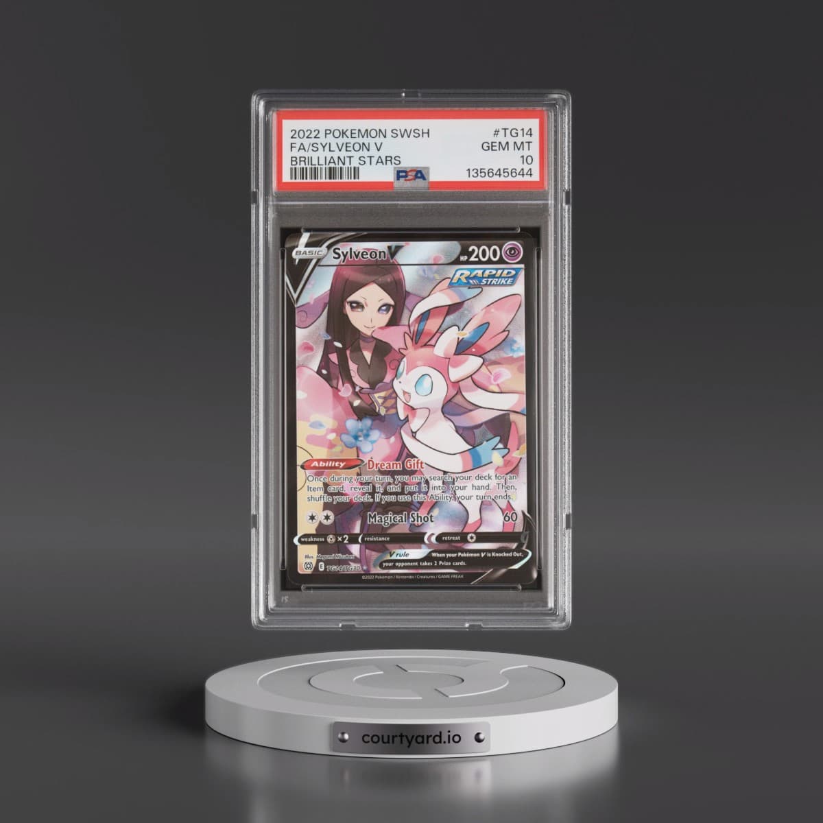 2022 Pokémon Sword & Shield Brilliant Stars #TG14 Sylveon V - Holo Full Art (PSA 10 GEM MINT)