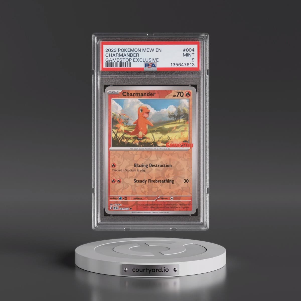 2023 Pokémon Mew EN-151 #004 Charmander - Gamestop Exclusive (PSA 9 MINT)