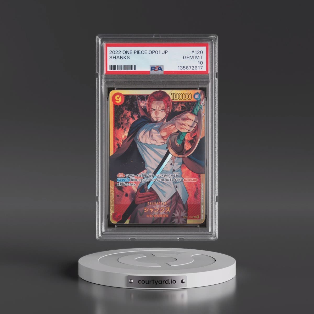 2022 One Piece Japanese OP01-Romance Dawn #120 Shanks (PSA 10 GEM MINT)