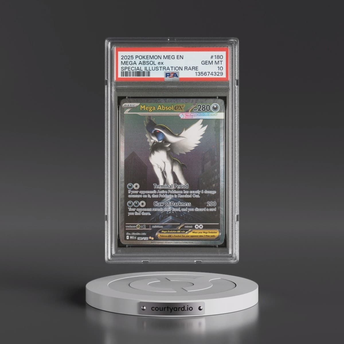 2025 Pokémon Meg EN-Mega Evolution #180 Mega Absol EX - Holo Special Illustration Rare (PSA 10 GEM MINT)