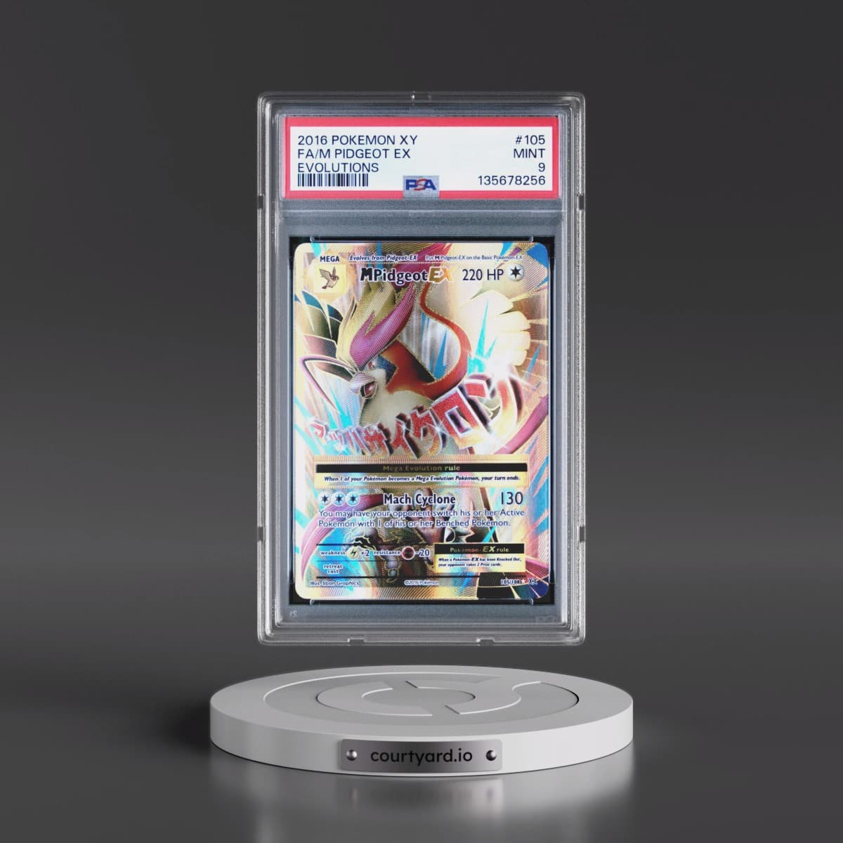 2016 Pokémon XY Evolutions #105 M Pidgeot EX - Holo Full Art (PSA 9 MINT)