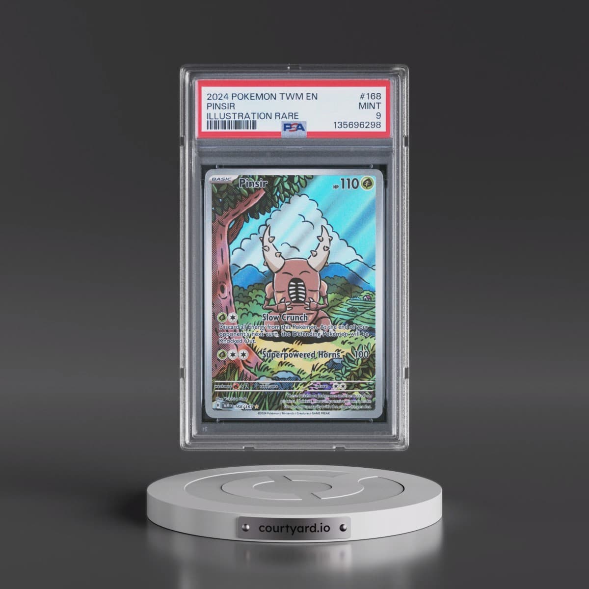 2024 Pokémon Twm EN-Twilight Masquerade #168 Pinsir - Illustration Rare (PSA 9 MINT)