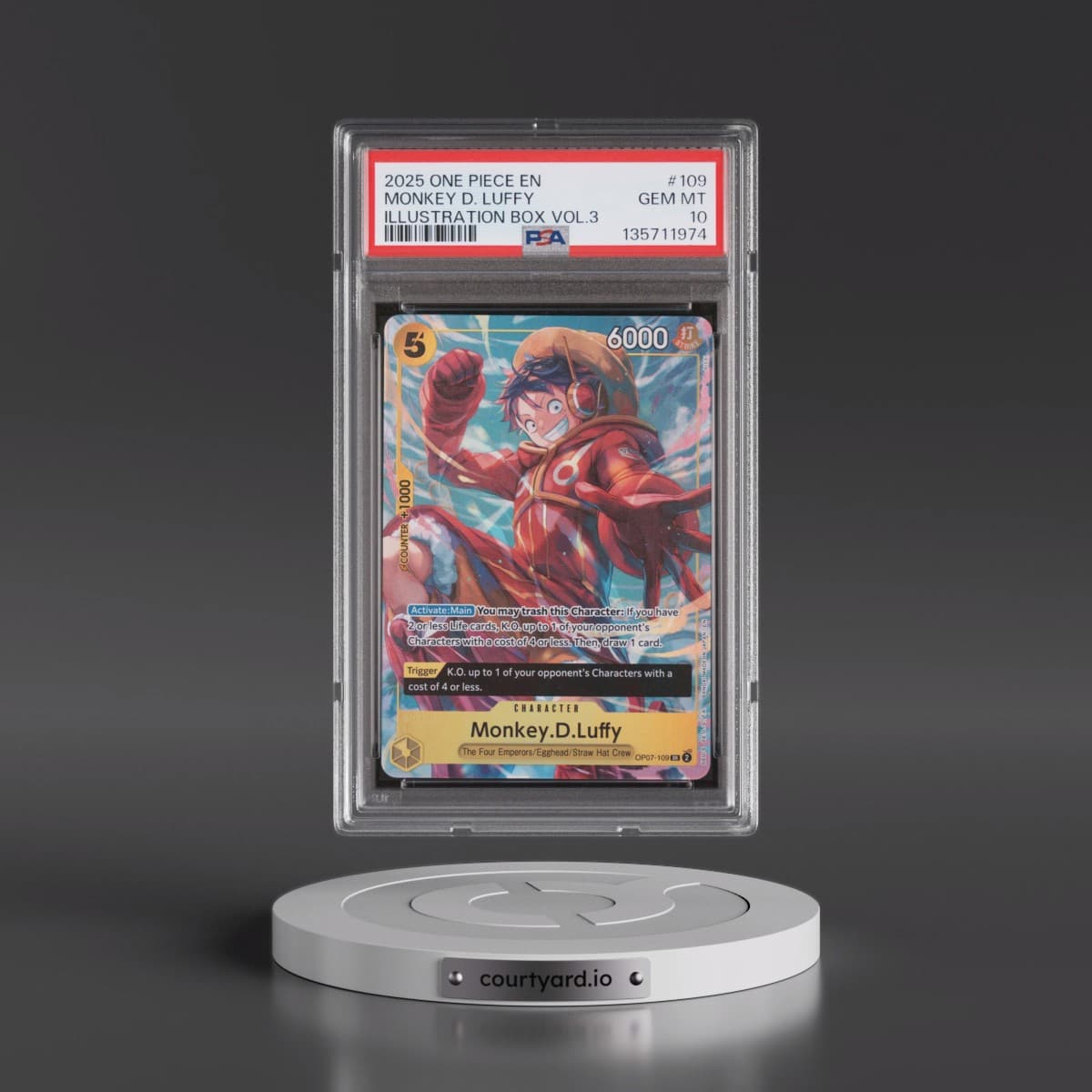 2025 One Piece Promos #109 Monkey D. Luffy - Illustration Box Vol.3 (PSA 10 GEM MINT)