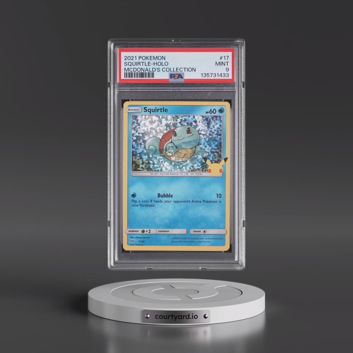 2021 Pokémon Mcdonald's Collection #17 Squirtle - Holo (PSA 9 MINT)