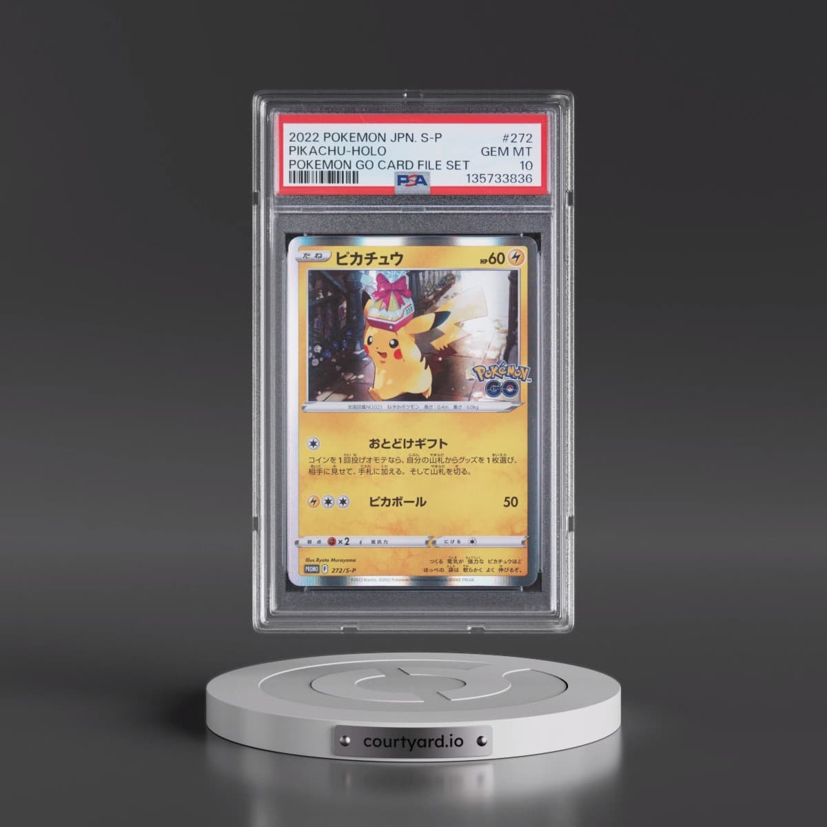 2022 Pokémon S Promo #272 Pikachu - Holo Pokemon Go Card File Set (PSA 10 GEM MINT)