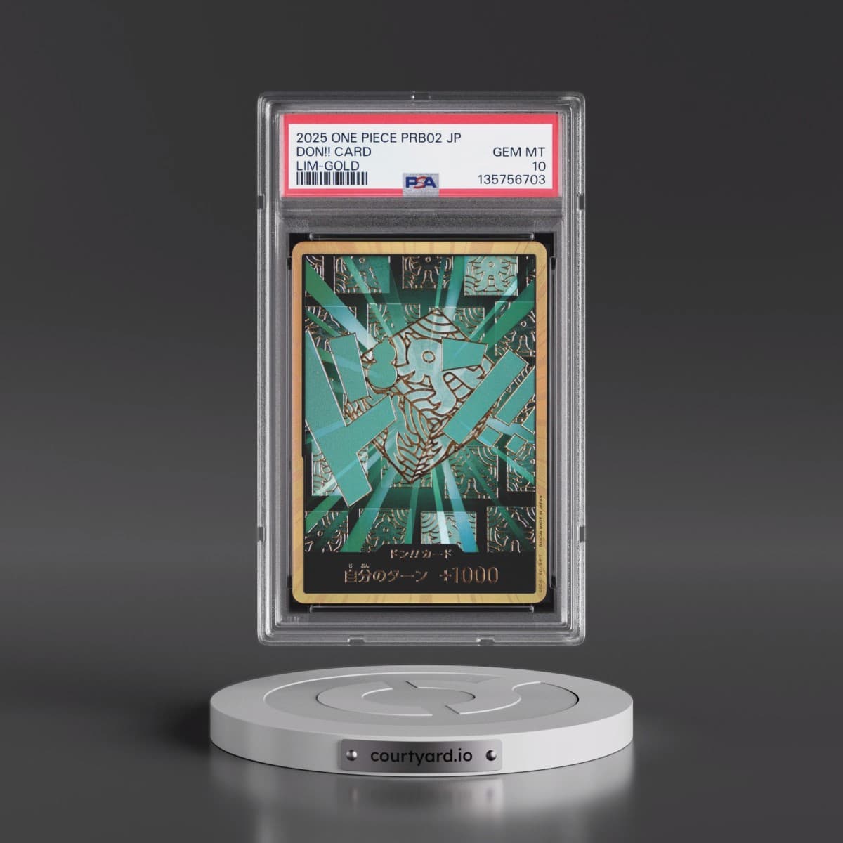 2025 One Piece Japanese PRB02-Premium Booster -One Piece Card the Best- Vol.2 Don!! Card - Lim-Gold (PSA 10 GEM MINT)