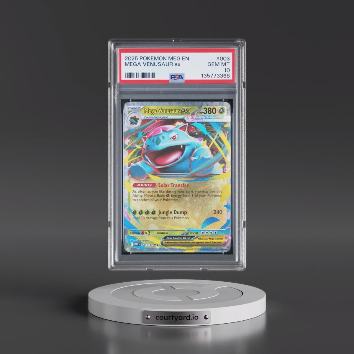 2025 Pokémon Meg EN-Mega Evolution #003 Mega Venusaur EX - Holo (PSA 10 GEM MINT)