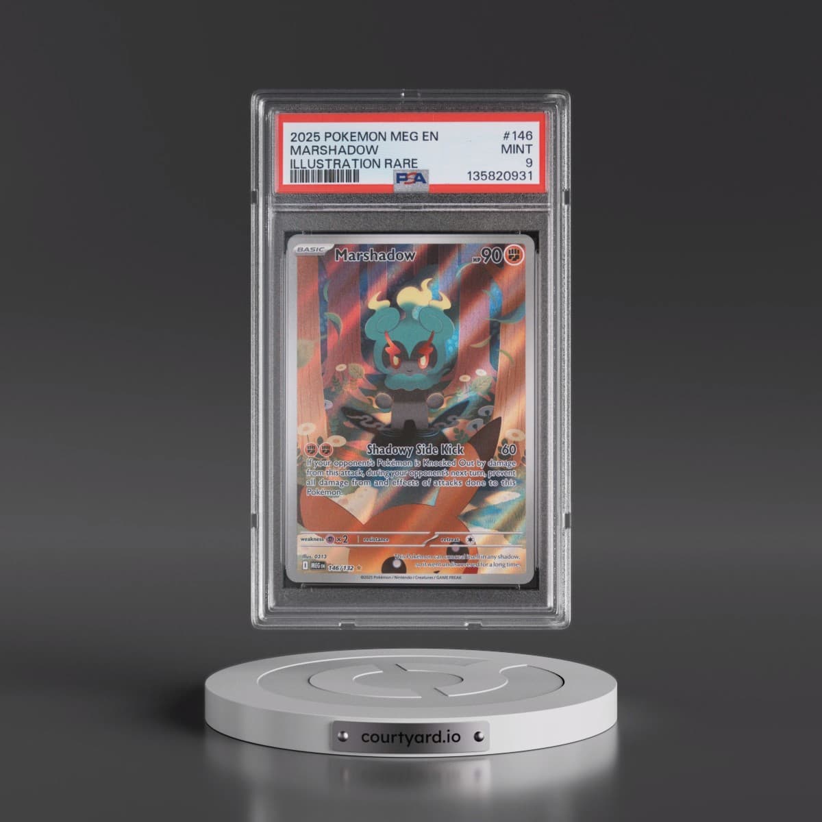 2025 Pokémon Meg EN-Mega Evolution #146 Marshadow - Illustration Rare (PSA 9 MINT)