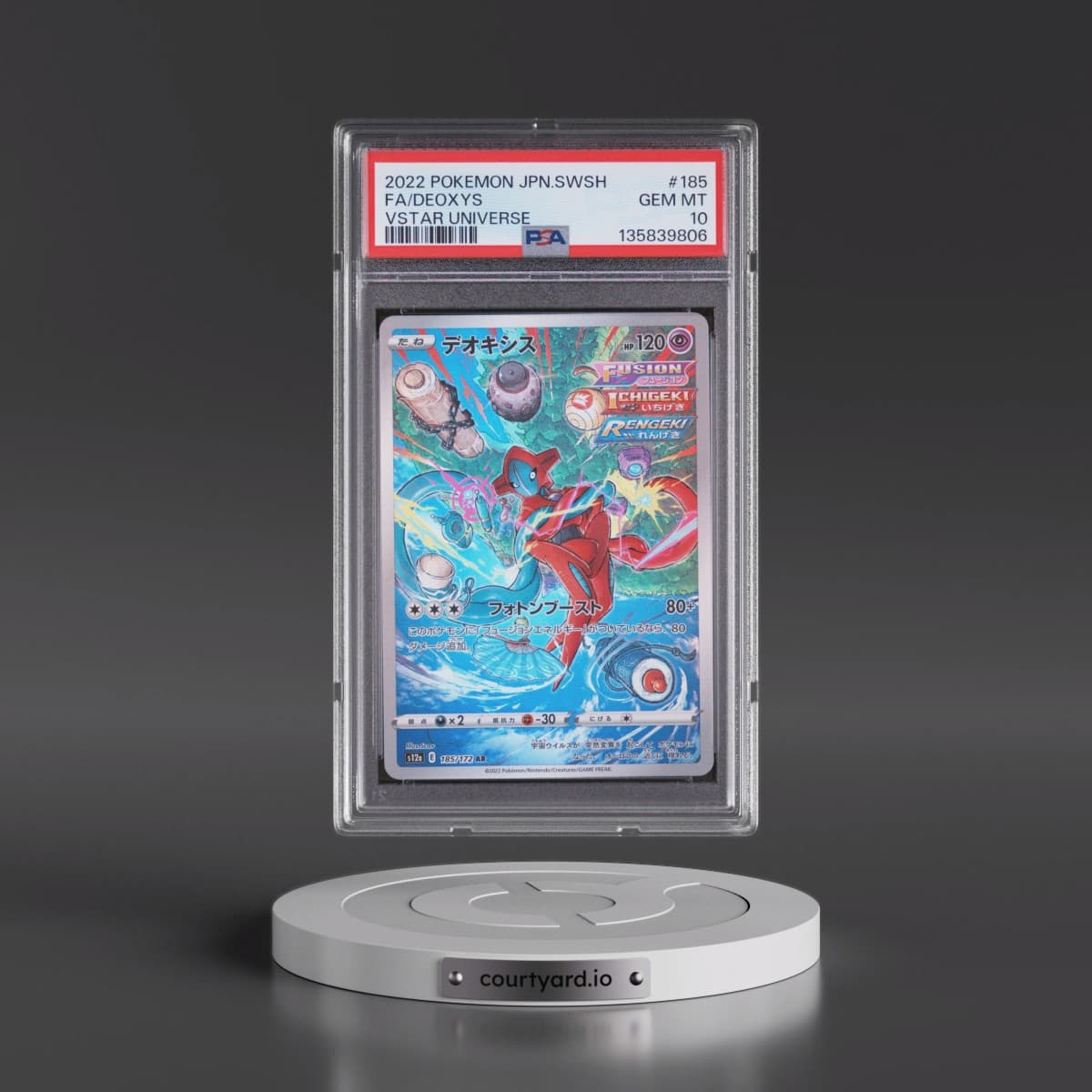 2022 Pokémon Sword & Shield Vstar Universe #185 Deoxys - Full Art (PSA 10 GEM MINT)