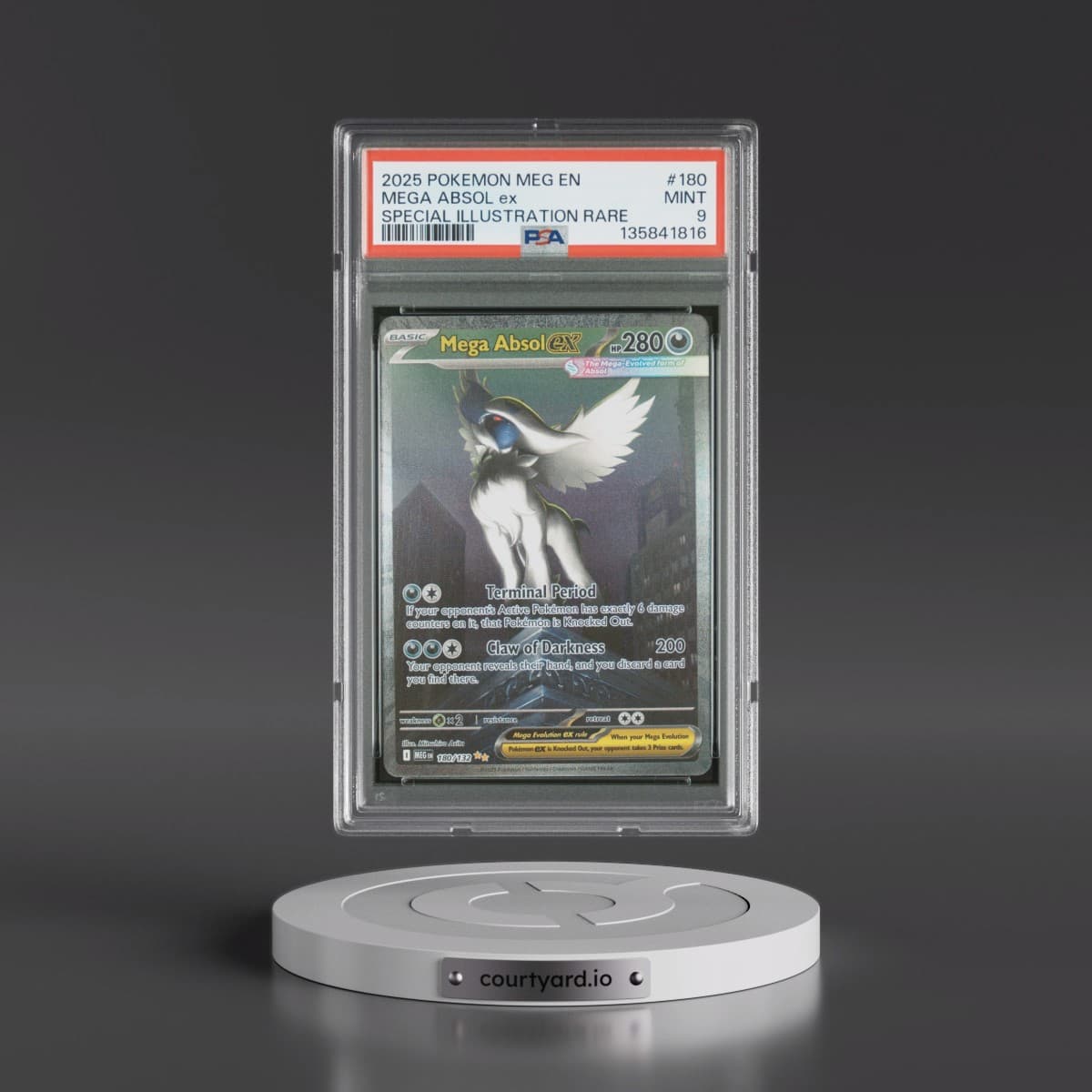 2025 Pokémon Meg EN-Mega Evolution #180 Mega Absol EX - Holo Special Illustration Rare (PSA 9 MINT)