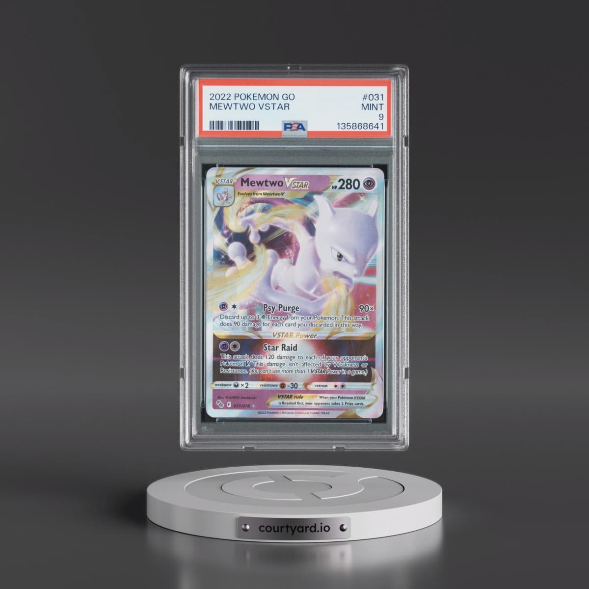 2022 Pokémon Go #031 Mewtwo Vstar (PSA 9 MINT)