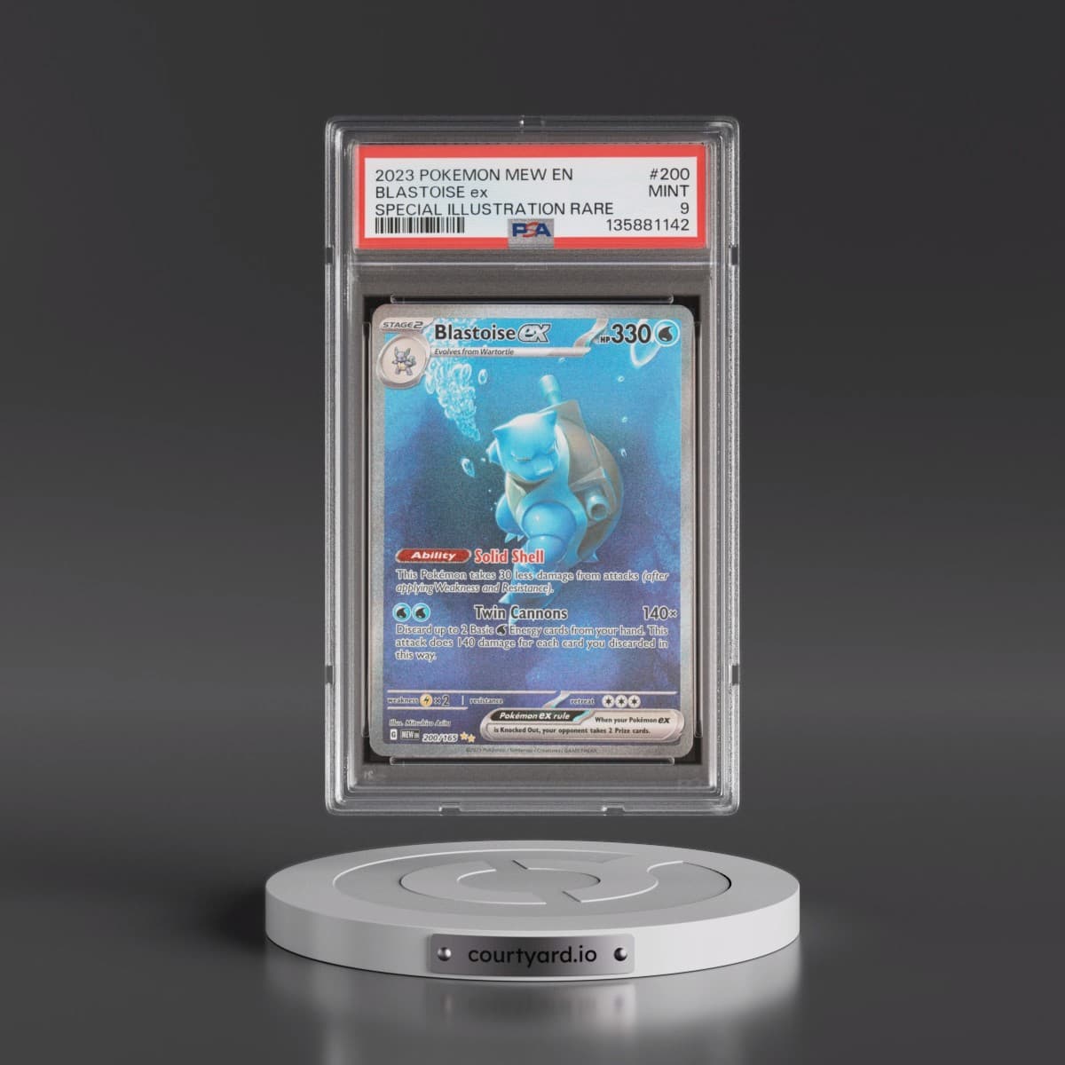 2023 Pokémon Mew EN-151 #200 Blastoise EX - Holo Special Illustration Rare (PSA 9 MINT)