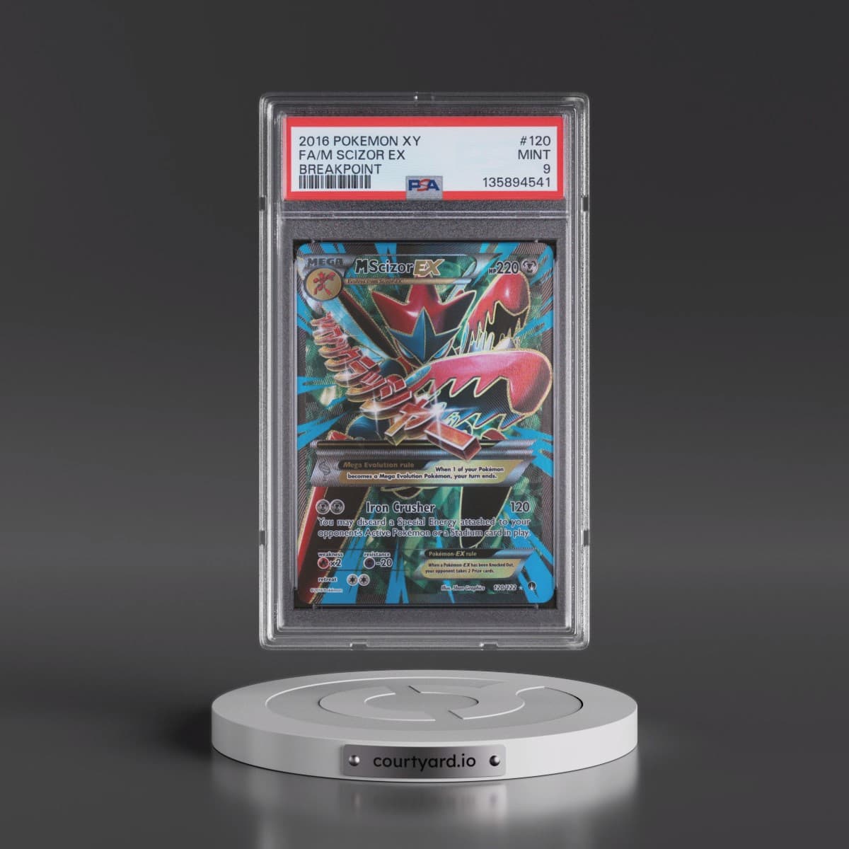 2016 Pokémon XY Breakpoint #120 M Scizor EX - Holo Full Art (PSA 9 MINT)