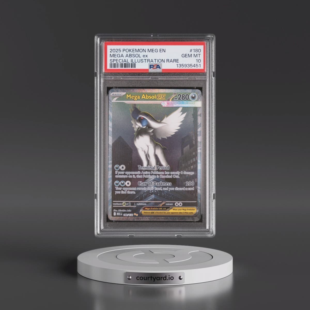 2025 Pokémon Meg EN-Mega Evolution #180 Mega Absol EX - Holo Special Illustration Rare (PSA 10 GEM MINT)