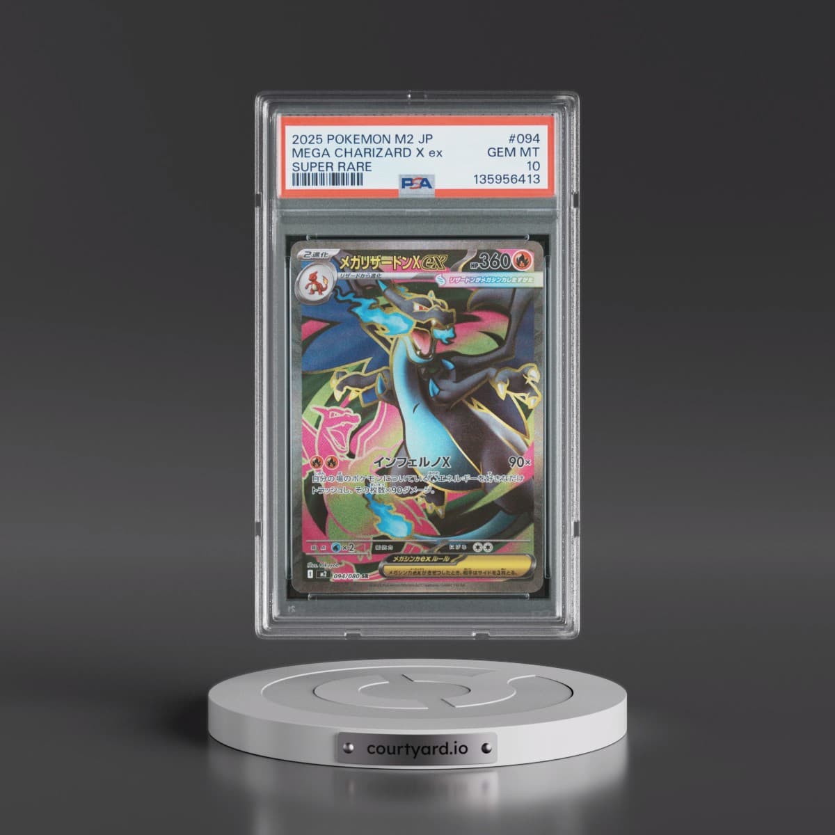 2025 Pokémon M2-Inferno X #094 Mega Charizard X EX - Holo Super Rare (PSA 10 GEM MINT)