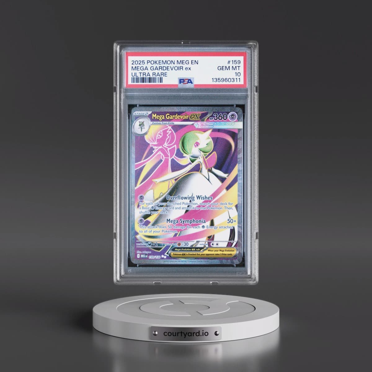 2025 Pokémon Meg EN-Mega Evolution #159 Mega Gardevoir EX - Holo Ultra Rare (PSA 10 GEM MINT)