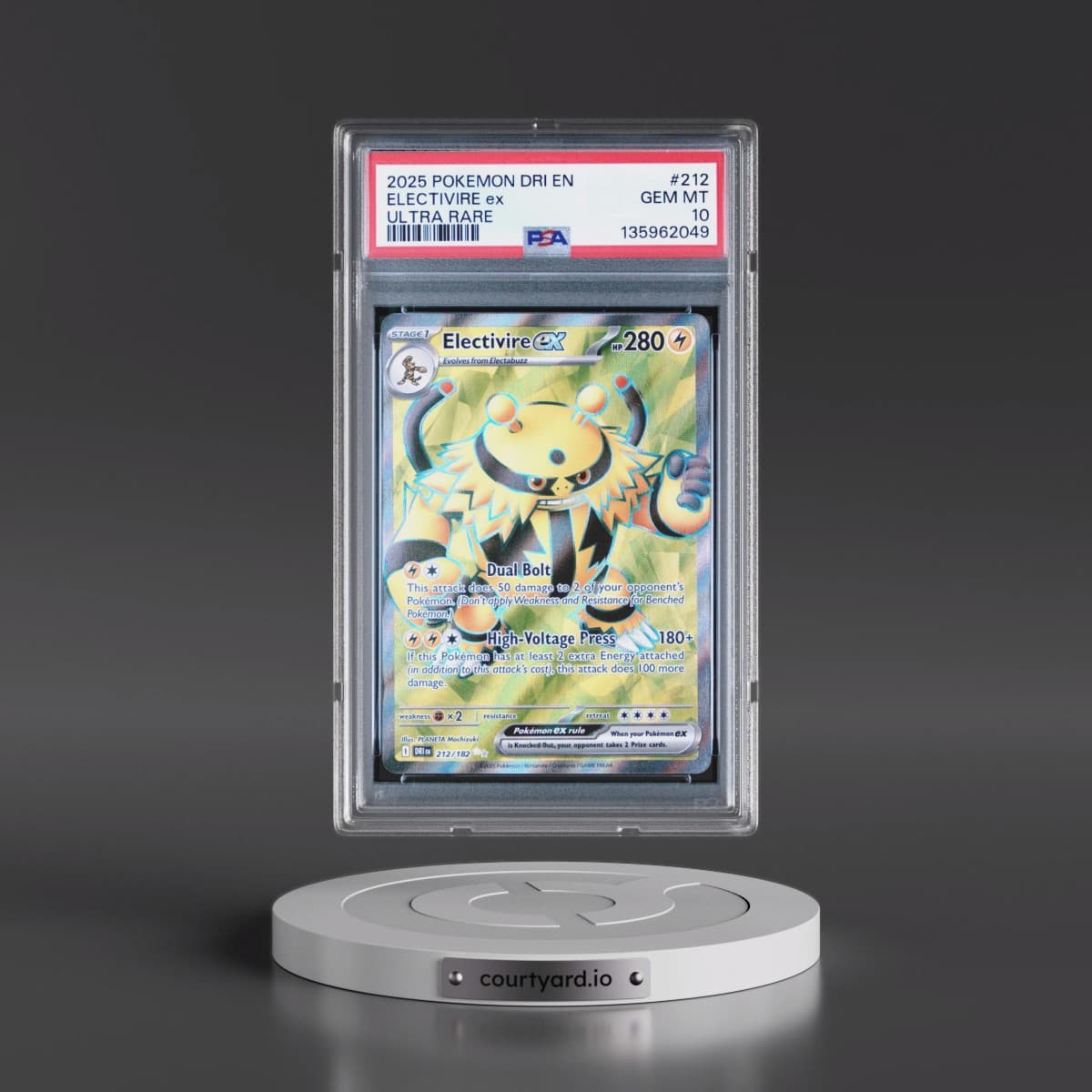 2025 Pokémon Dri EN-Destined Rivals #212 Electivire EX - Holo Ultra Rare (PSA 10 GEM MINT)