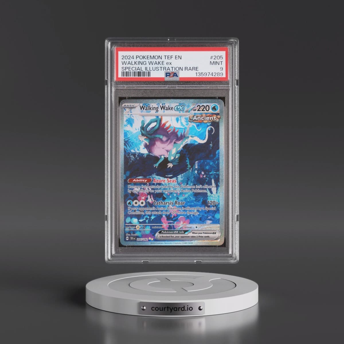 2024 Pokémon Tef EN-Temporal Forces #205 Walking Wake EX - Holo Special Illustration Rare (PSA 9 MINT)