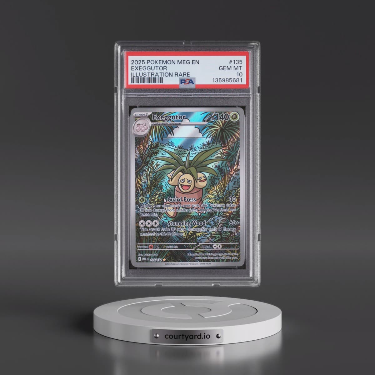 2025 Pokémon Meg EN-Mega Evolution #135 Exeggutor - Illustration Rare (PSA 10 GEM MINT)