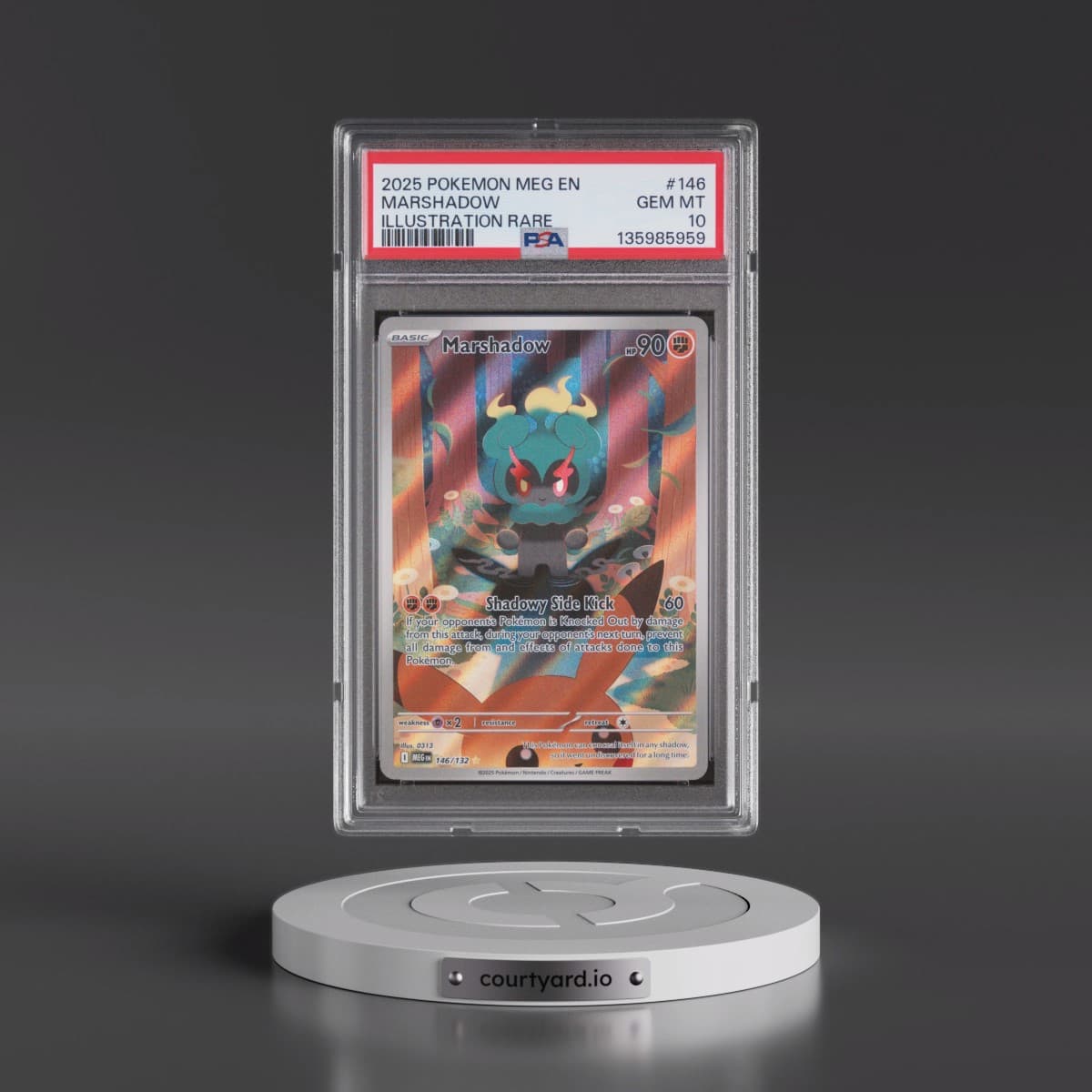 2025 Pokémon Meg EN-Mega Evolution #146 Marshadow - Illustration Rare (PSA 10 GEM MINT)
