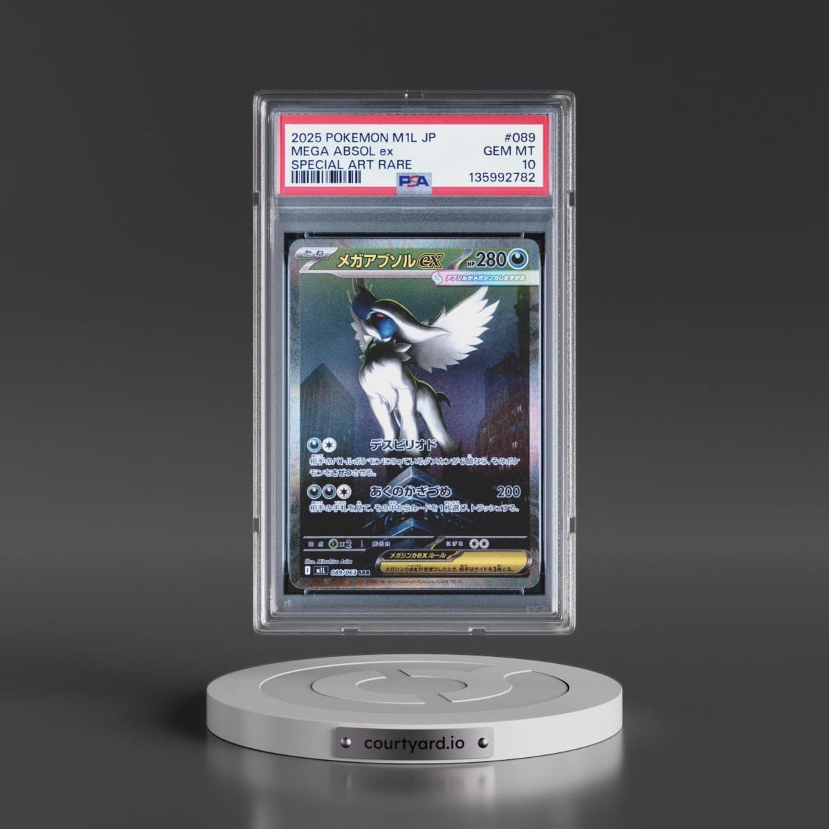 2025 Pokémon M1l-Mega Brave #089 Mega Absol EX - Holo Special Art Rare (PSA 10 GEM MINT)