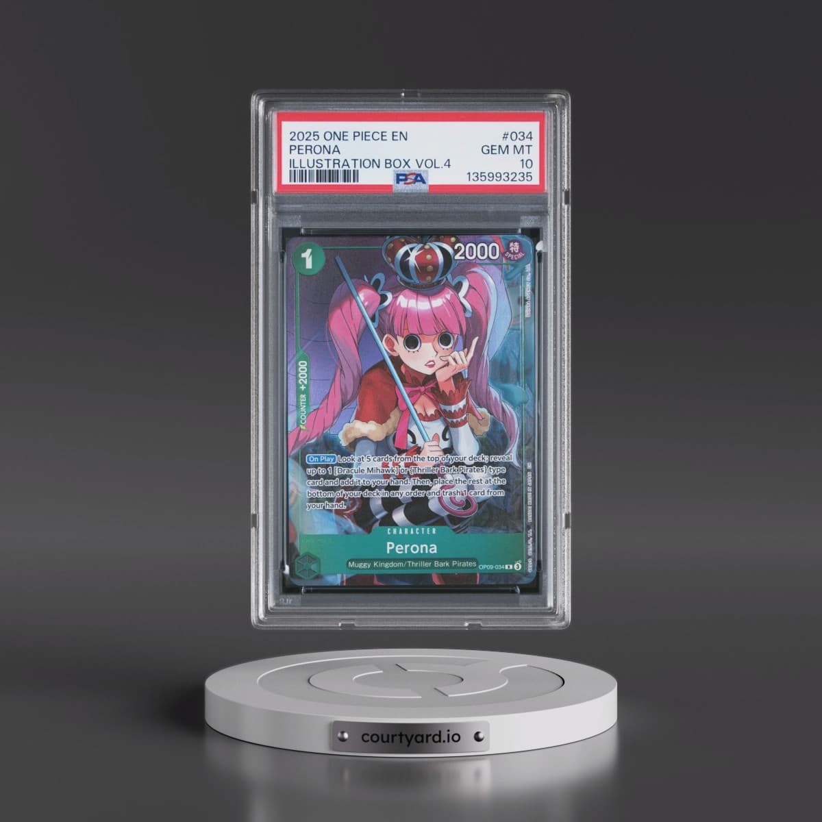 2025 One Piece Promos #034 Perona - Illustration Box Vol.4 (PSA 10 GEM MINT)