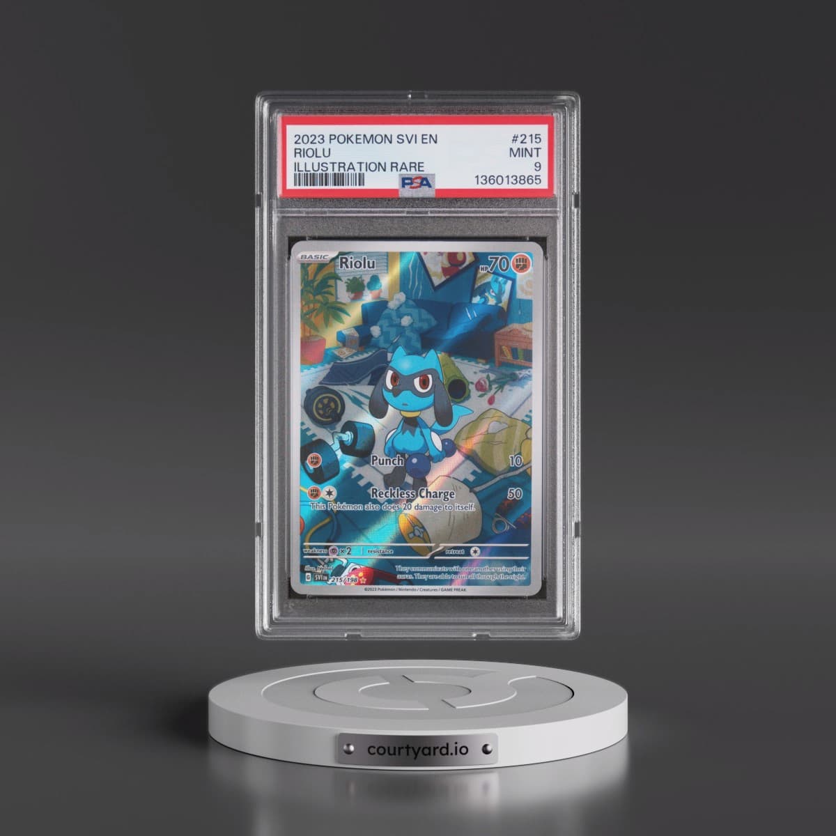 2023 Pokémon Svi EN-Scarlet & Violet #215 Riolu - Illustration Rare (PSA 9 MINT)