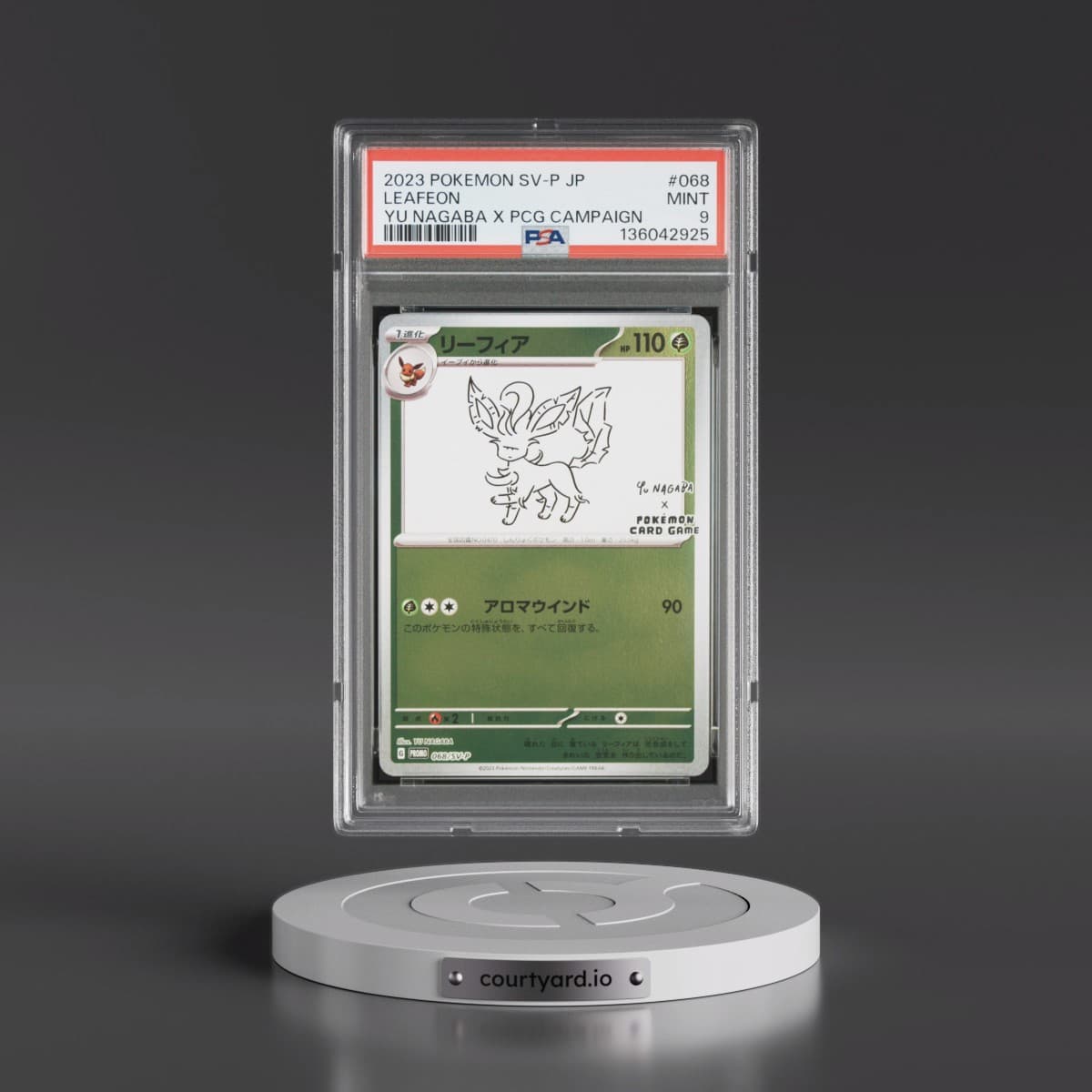 2023 Pokémon SV-P Promo #068 Leafeon - YU Nagaba X Pokemon Card Game Campaign (PSA 9 MINT)