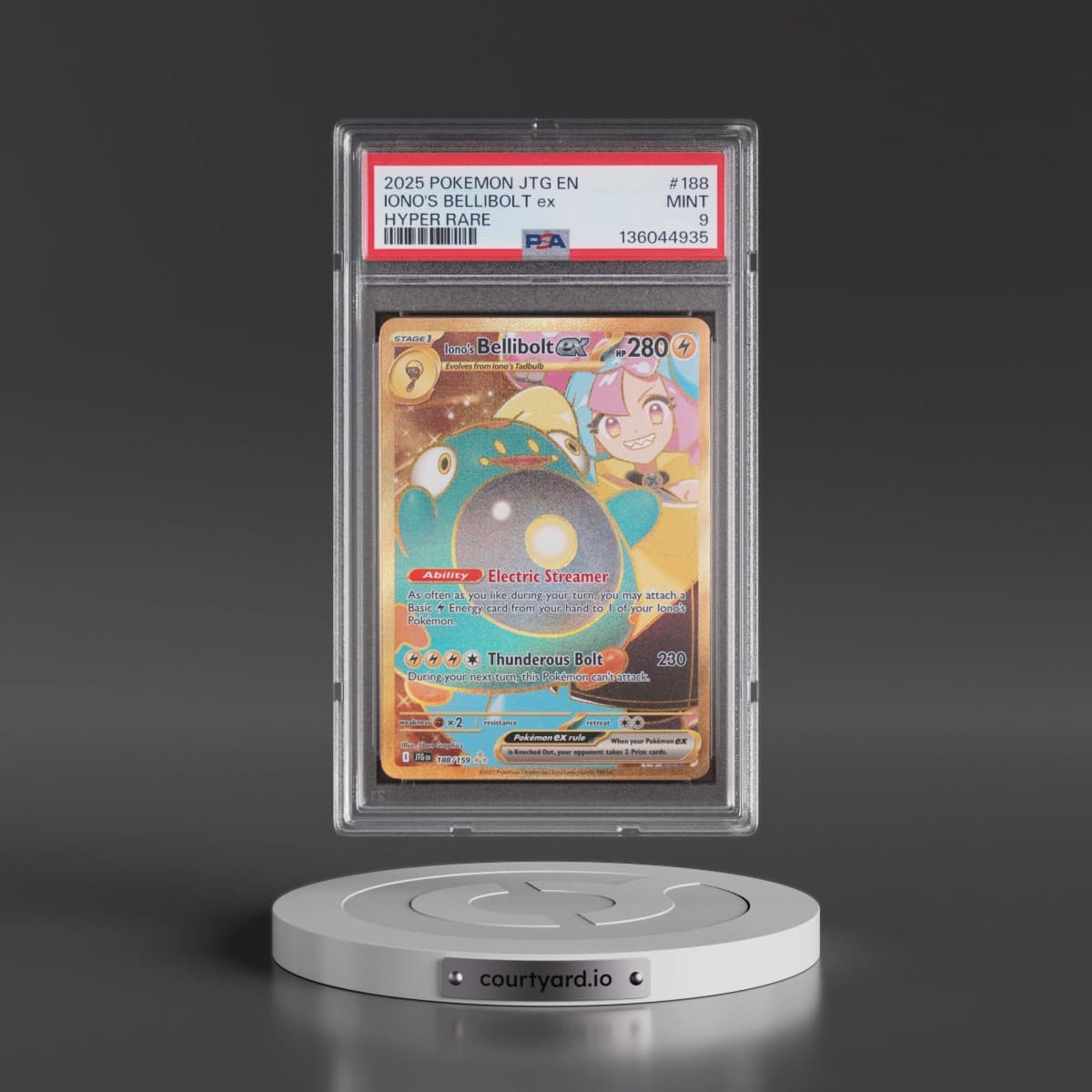 2025 Pokémon Jtg EN-Journey Together #188 Iono's Bellibolt EX - Holo Hyper Rare (PSA 9 MINT)